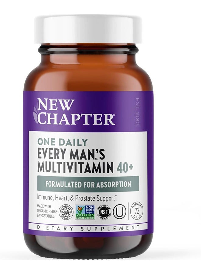 New Chapter 40+ Every Man's One Daily Multi 72 Vegetarian Tablets - Image 1